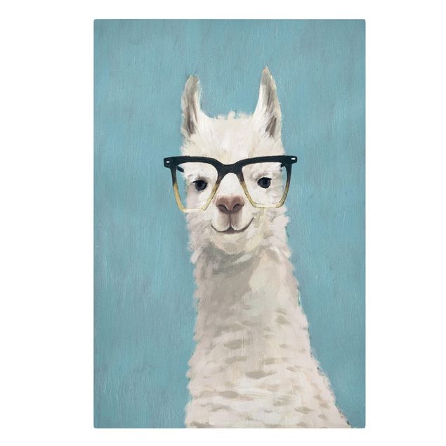 Canvas schilderijen Lama With Glasses IV