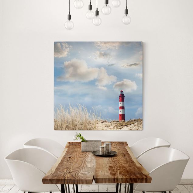 Canvas schilderijen Lighthouse Between Dunes