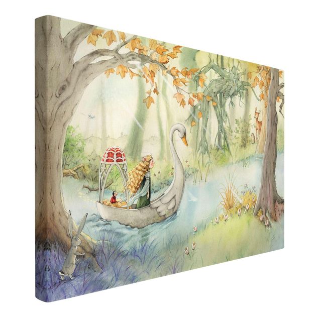 Canvas schilderijen Lilia the little Princess- The Swan Boat