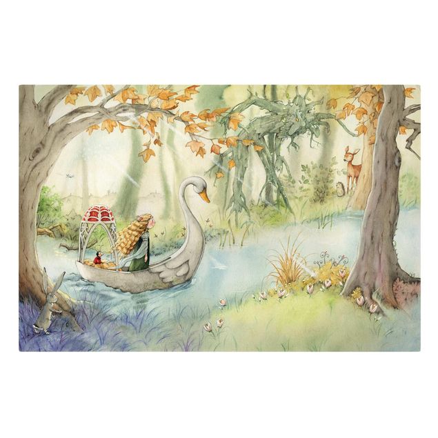 Canvas schilderijen Lilia the little Princess- The Swan Boat