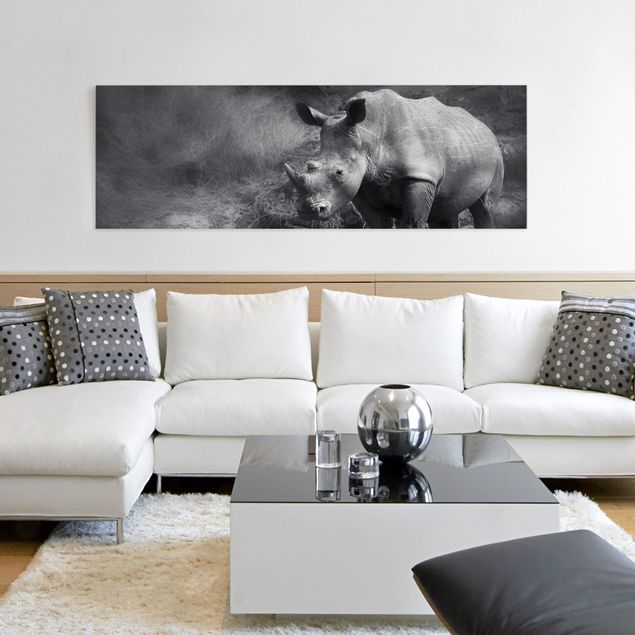 Canvas schilderijen Lonesome Rhinoceros
