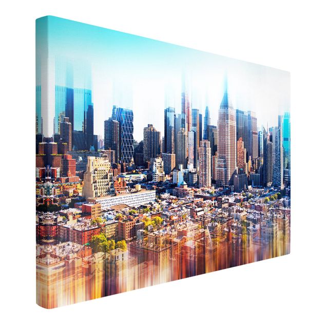 Canvas schilderijen Manhattan Skyline Urban Stretch