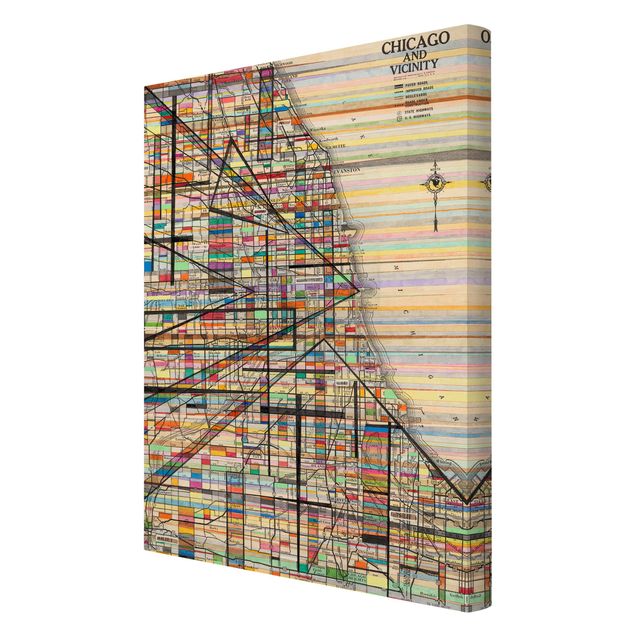 Canvas schilderijen Modern Map Of Chicago