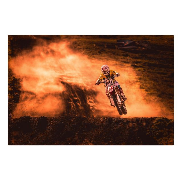 Canvas schilderijen Motocross In The Dust
