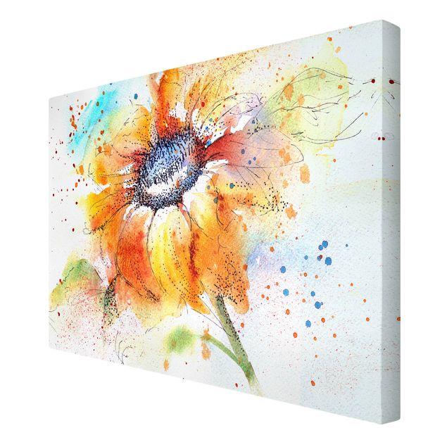 Canvas schilderijen Painted Sunflower