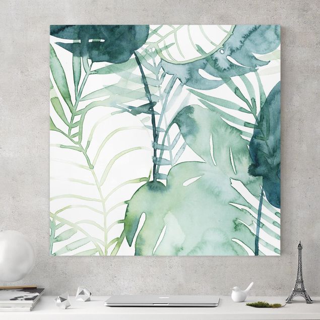 Canvas schilderijen Palm Fronds In Water Color II