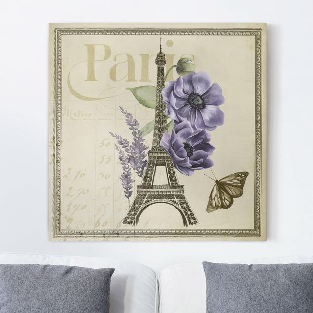 Canvas schilderijen Paris Collage Eiffel Tower