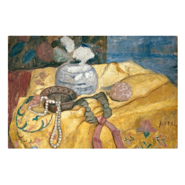 Canvas schilderijen Paula Modersohn-Becker - Still life with Beaded Necklace