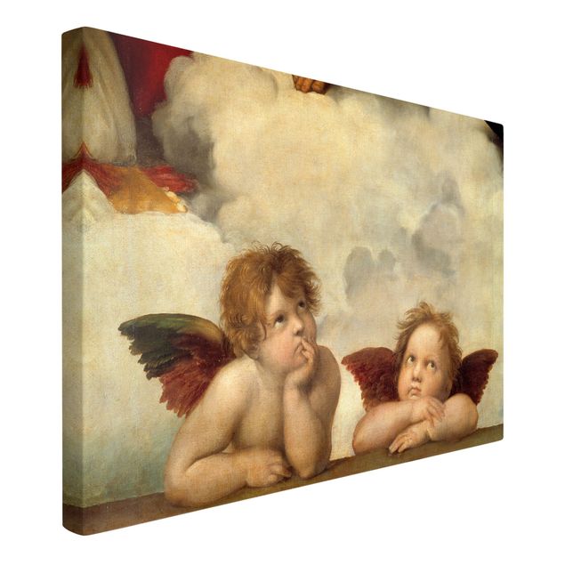 Canvas schilderijen Raffael - Two Angels. Detail from The Sistine Madonna