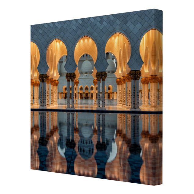 Canvas schilderijen Reflections In The Mosque
