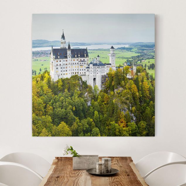 Canvas schilderijen Neuschwanstein Castle Panorama