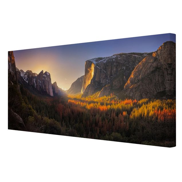 Canvas schilderijen Sunset in Yosemite