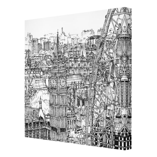 Canvas schilderijen City Study - London Eye