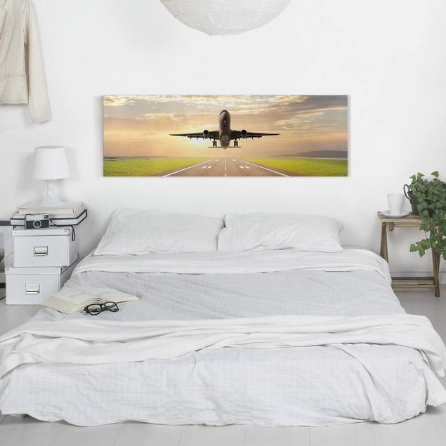 Canvas schilderijen Airplane Taking Off