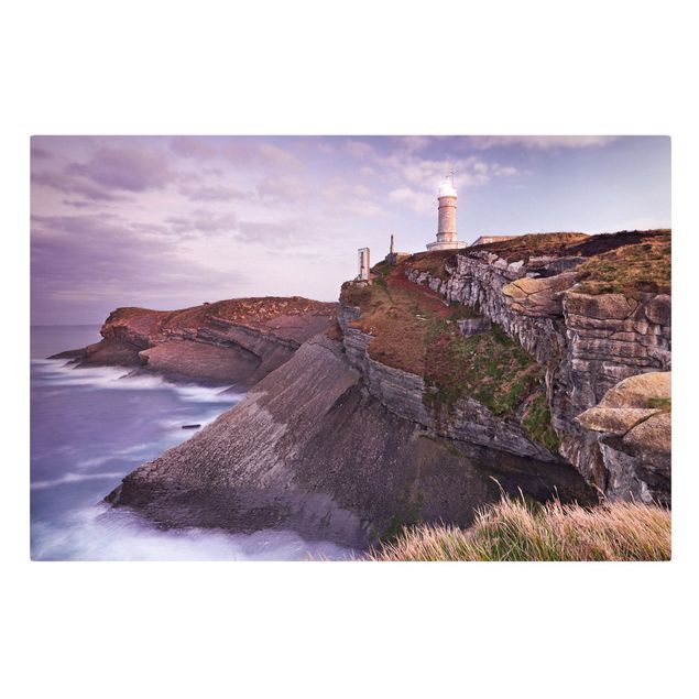 Canvas schilderijen Cliffs and lighthouse