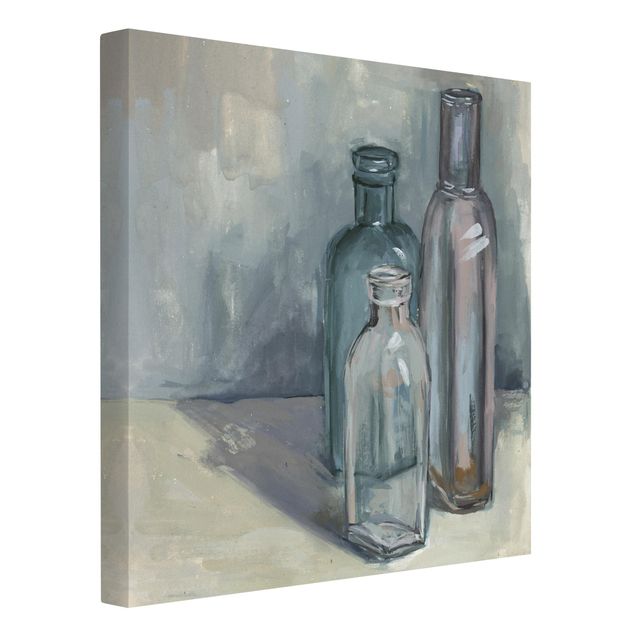 Canvas schilderijen Still Life With Glass Bottles I