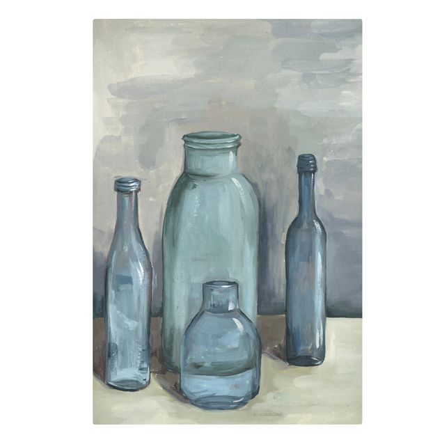 Canvas schilderijen Still Life With Glass Bottles II