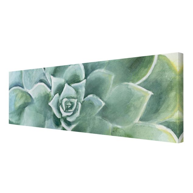 Canvas schilderijen Succulent Plant Watercolour Dark
