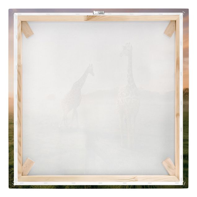 Canvas schilderijen Surreal Giraffes