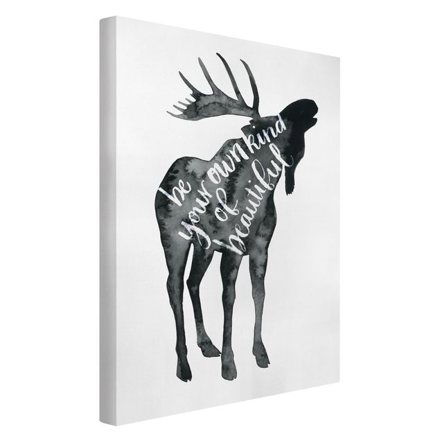 Canvas schilderijen Animals With Wisdom - Elk