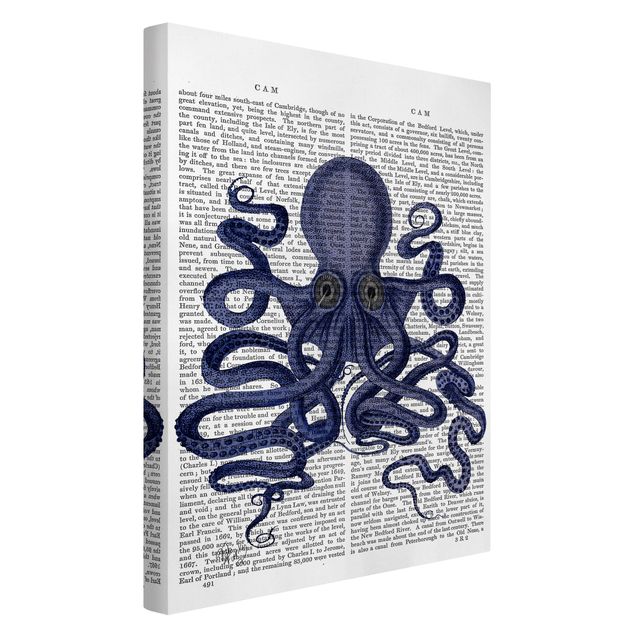 Canvas schilderijen Animal Reading - Octopus