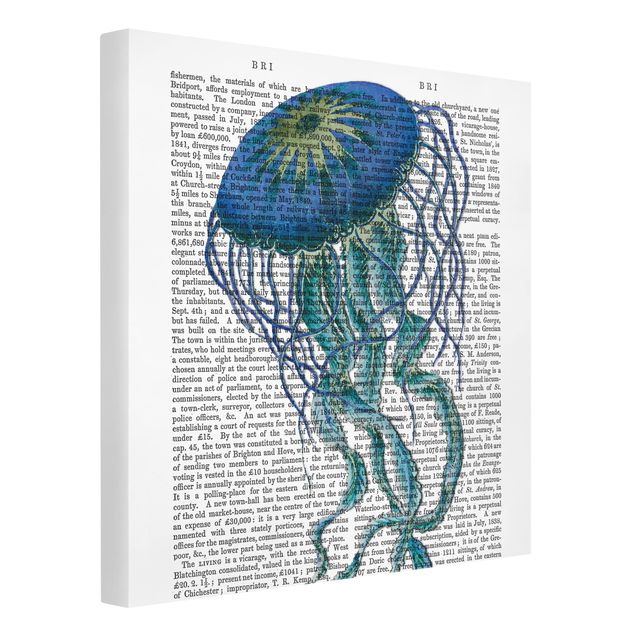 Canvas schilderijen Animal Reading - Jellyfish