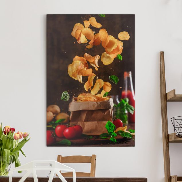 Canvas schilderijen Tomato Basil Snack