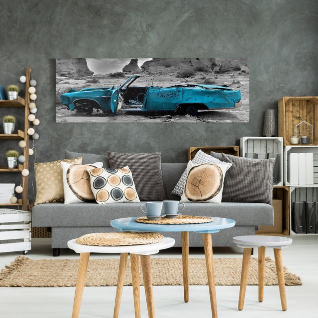 Canvas schilderijen Turquoise Cadillac