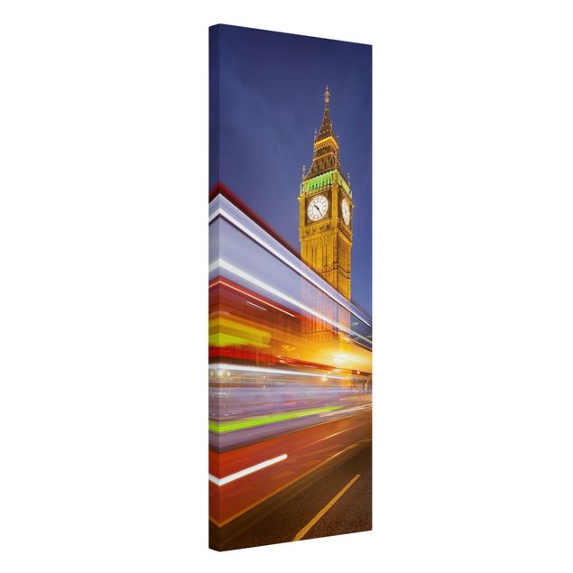 Canvas schilderijen Traffic in London at the Big Ben at night