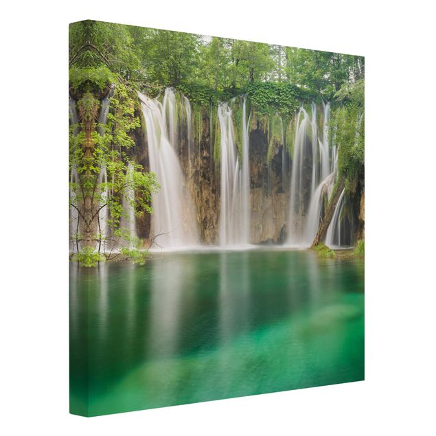 Canvas schilderijen Waterfall Plitvice Lakes