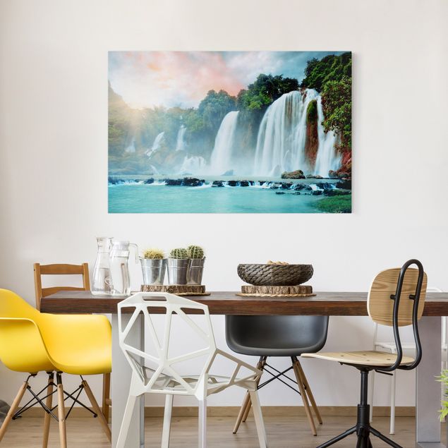 Canvas schilderijen Waterfall Panorama