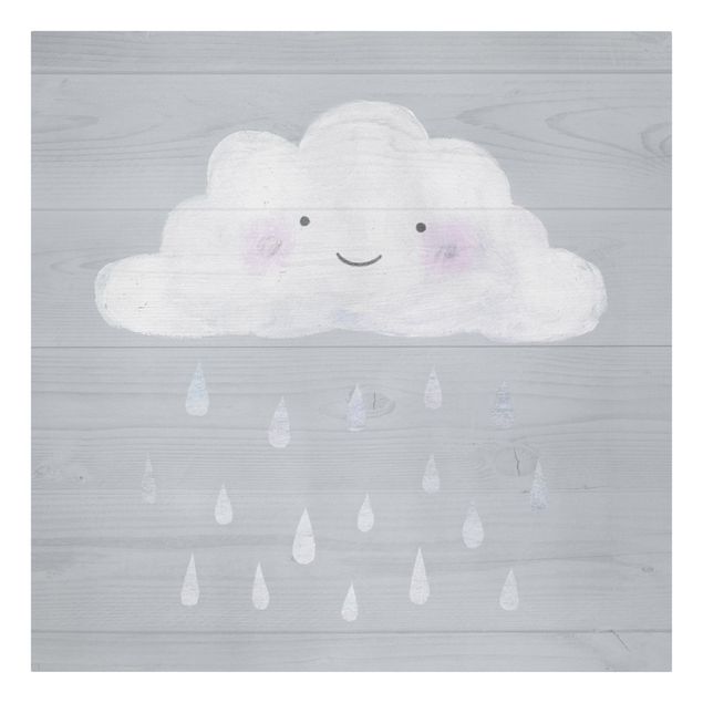 Canvas schilderijen Cloud With Silver Raindrops