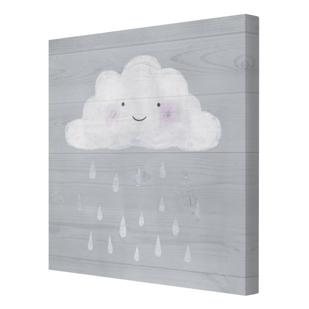 Canvas schilderijen Cloud With Silver Raindrops