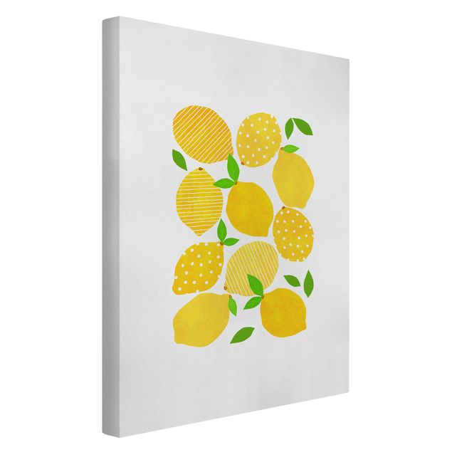 Canvas schilderijen Lemon With Dots