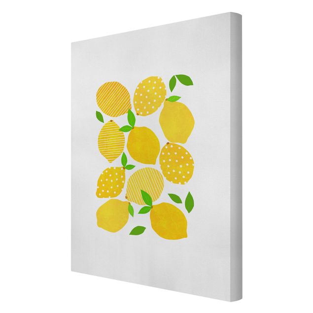 Canvas schilderijen Lemon With Dots