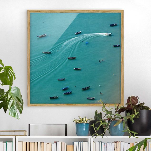 Ingelijste posters Anchored Fishing Boats