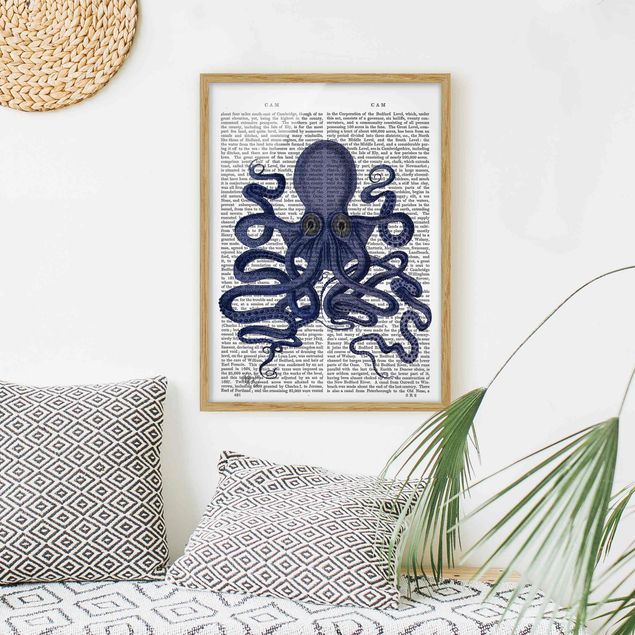 Ingelijste posters Animal Reading - Octopus