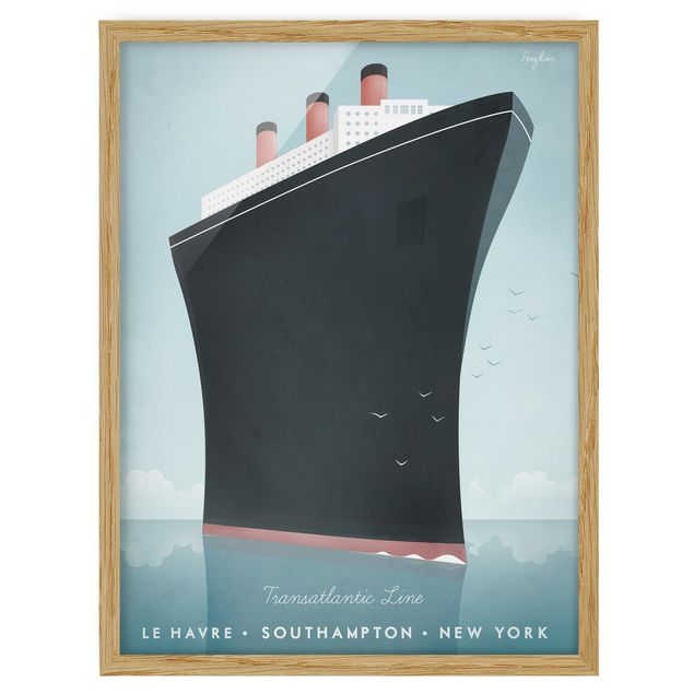 Ingelijste posters Travel Poster - Cruise Ship