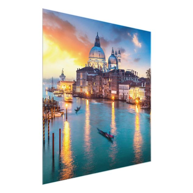 Glasschilderijen Sunset in Venice