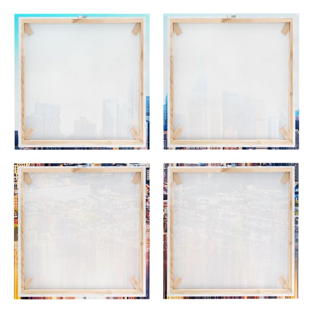 Canvas schilderijen - 4-delig Manhattan Skyline Urban Stretch