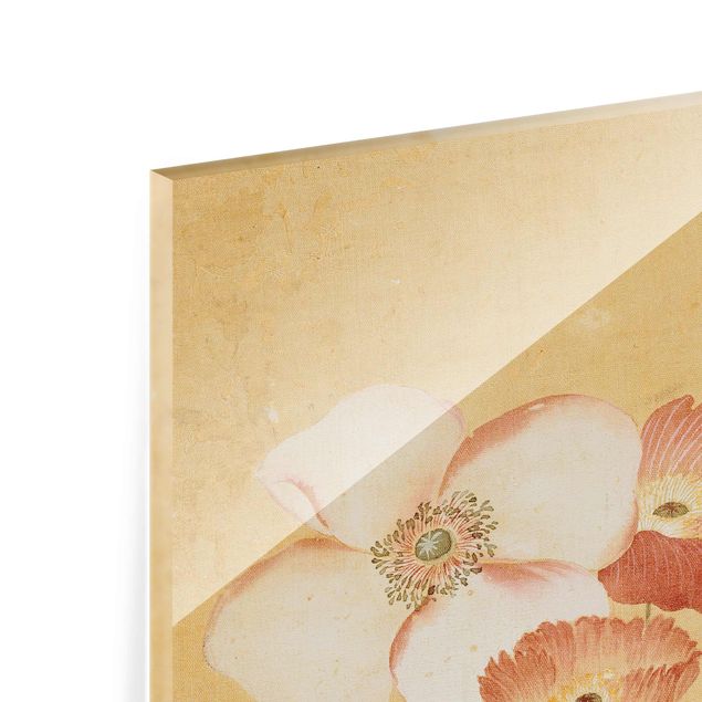Glasschilderijen Yun Shouping - Poppy Flower