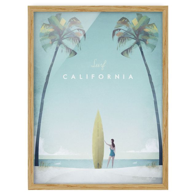 Ingelijste posters Travel Poster - California