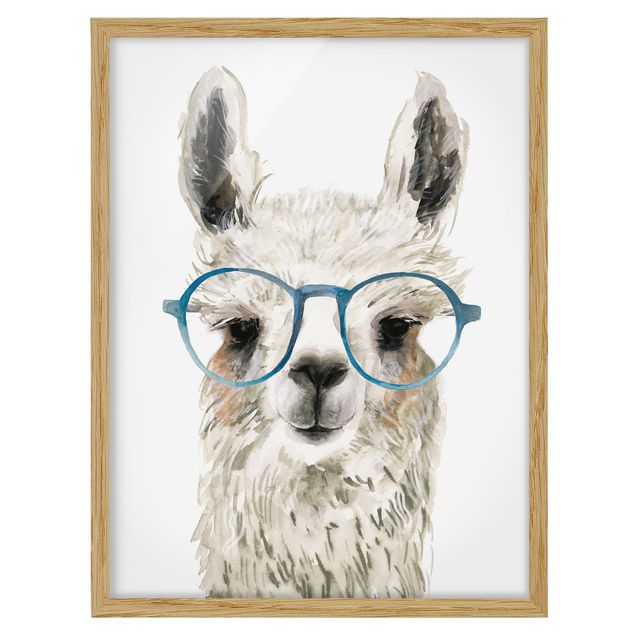 Ingelijste posters Hip Lama With Glasses III