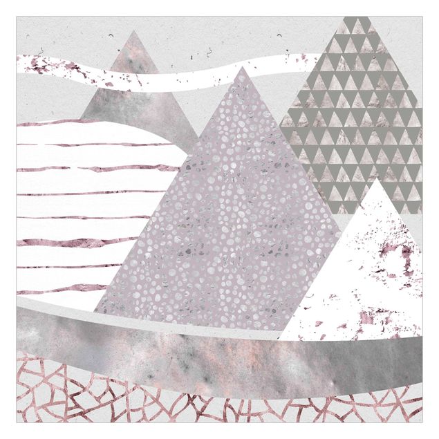 Patroonbehang Abstract Mountain Landscape Pastel Pattern