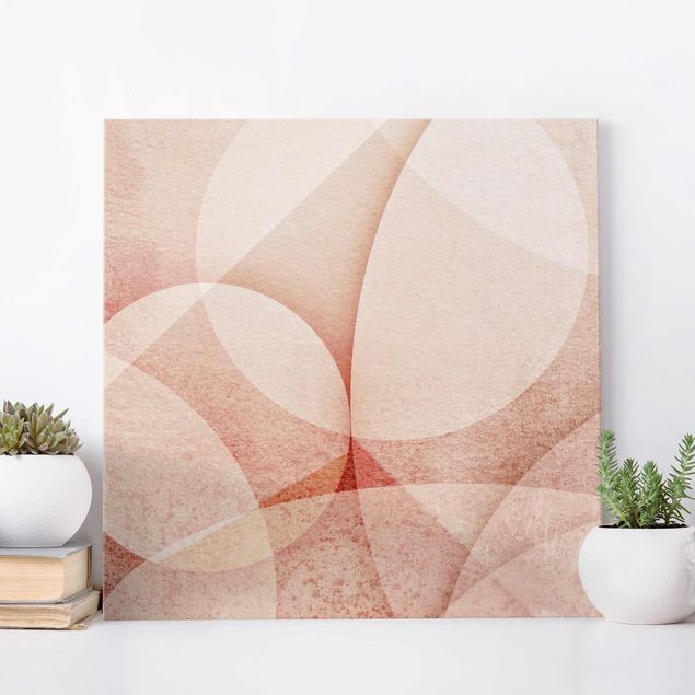 Magnettafel Glas Abstract Graphics In Peach-Colour