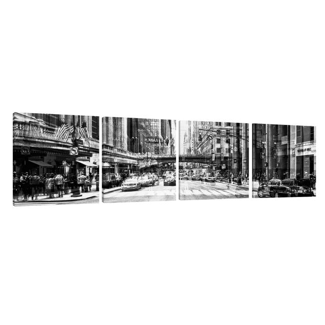 Canvas schilderijen - 4-delig NYC Urban black and white