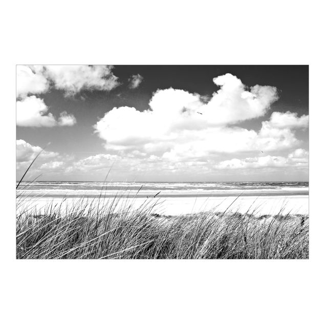 Fotobehang At The North Sea Coast Black And White