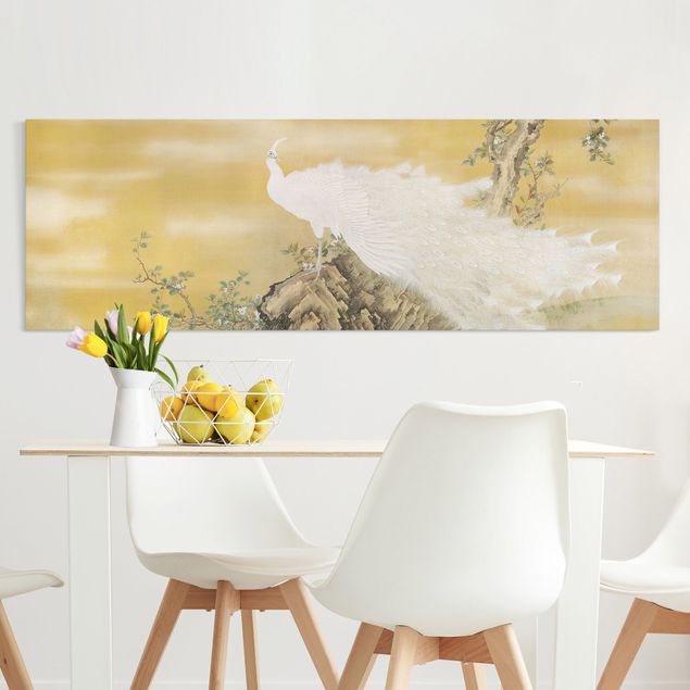 Canvas schilderijen - Grace and splendour of the white peacock