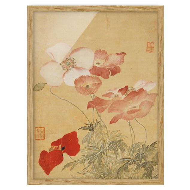 Ingelijste posters Yun Shouping - Poppy Flower