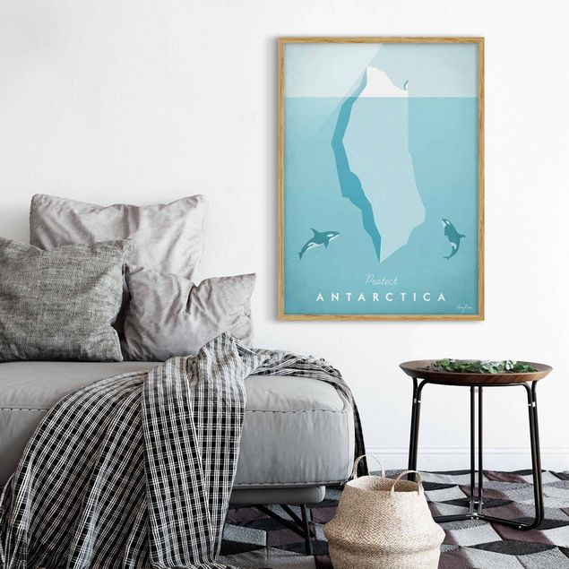 Ingelijste posters Travel Poster - Antarctica